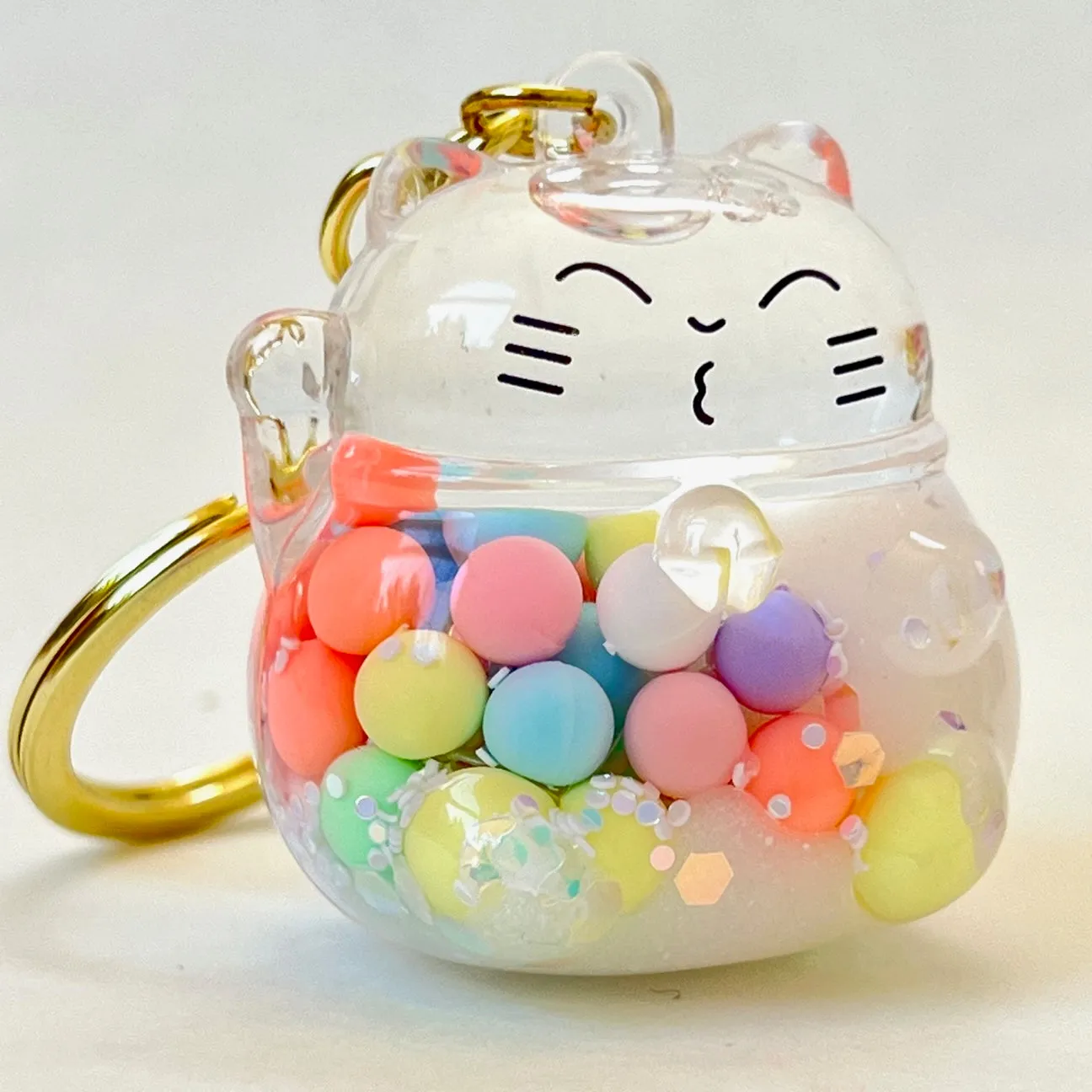 12148 BUBBLE CAT FLOATY KEY CHARM-12