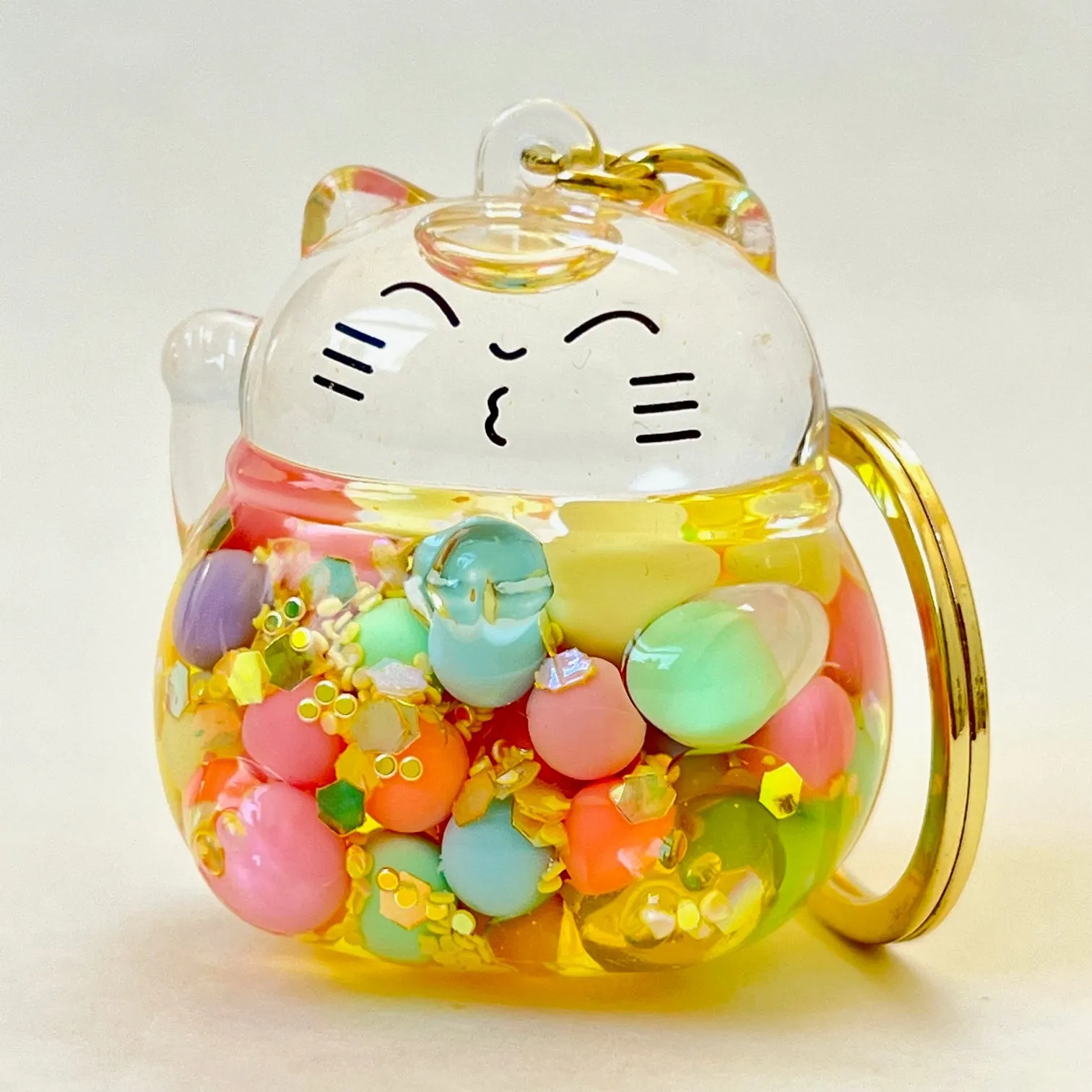 12148 BUBBLE CAT FLOATY KEY CHARM-12
