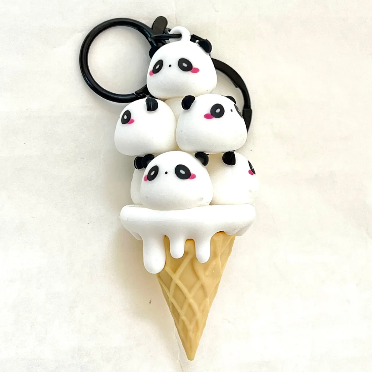 12163 PANDA CONE FAMILY KEY CHARM-12