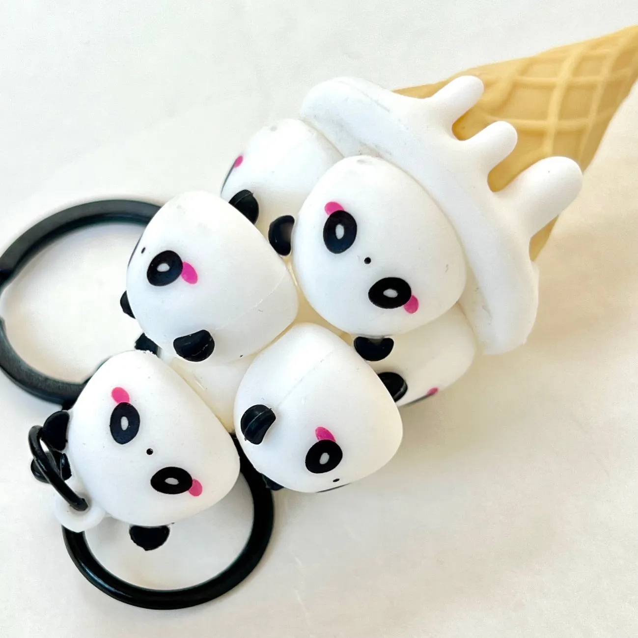 12163 PANDA CONE FAMILY KEY CHARM-12