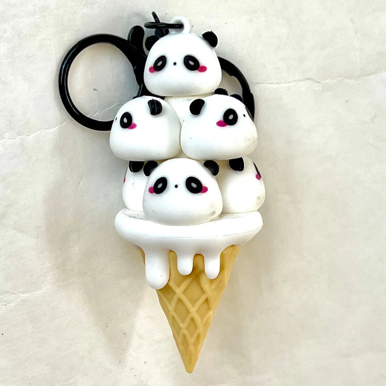 12163 PANDA CONE FAMILY KEY CHARM-12
