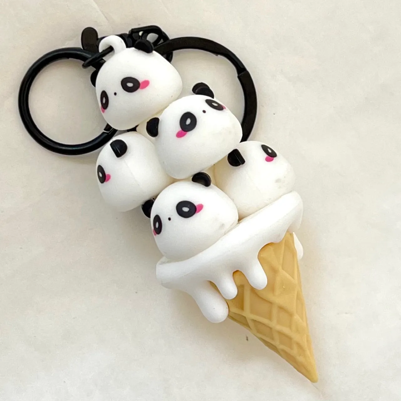 12163 PANDA CONE FAMILY KEY CHARM-12