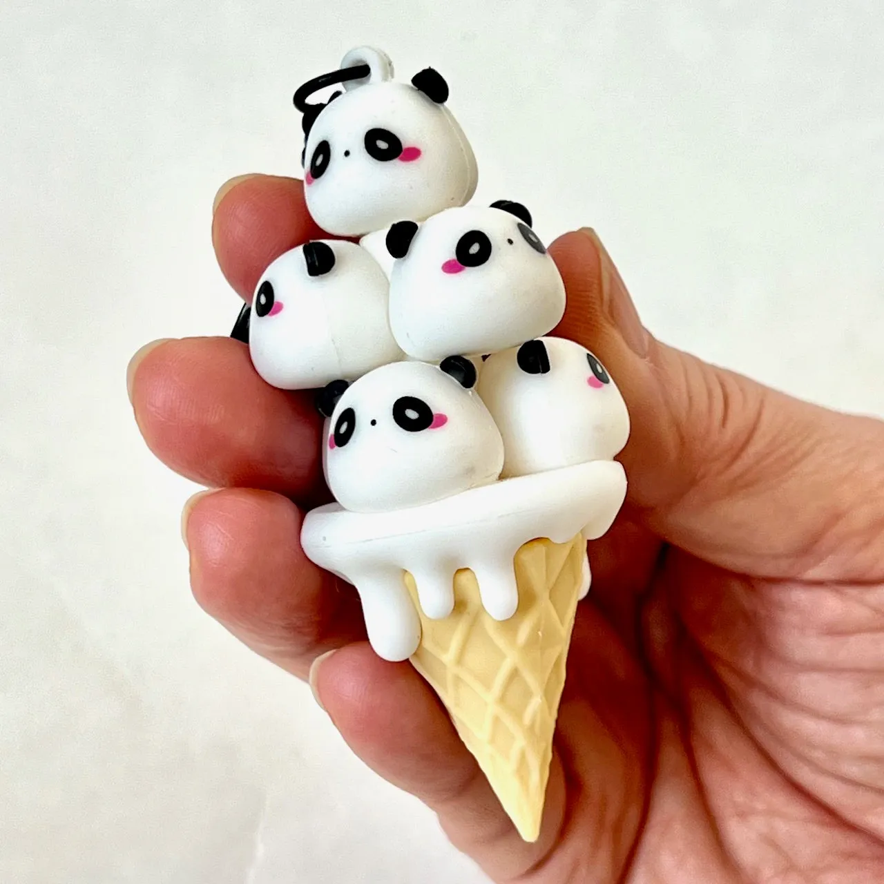 12163 PANDA CONE FAMILY KEY CHARM-12