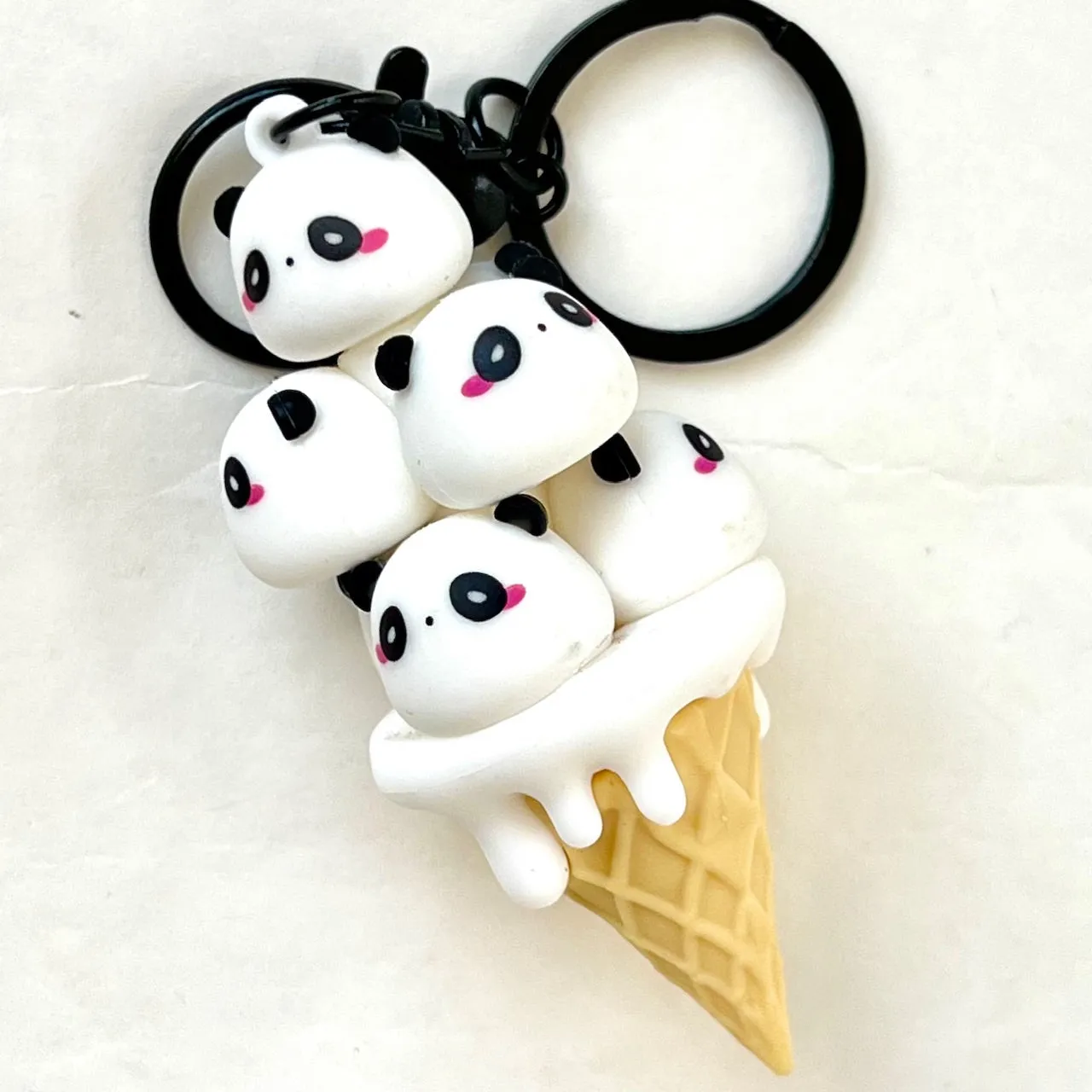 12163 PANDA CONE FAMILY KEY CHARM-12