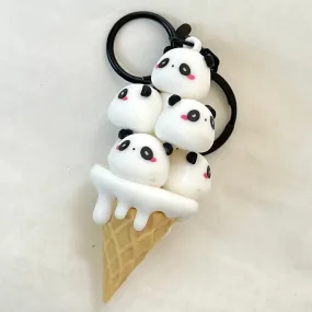 12163 PANDA CONE FAMILY KEY CHARM-12
