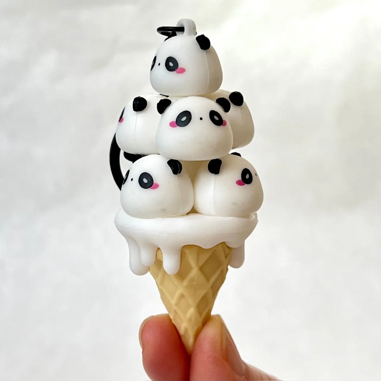 12163 PANDA CONE FAMILY KEY CHARM-12