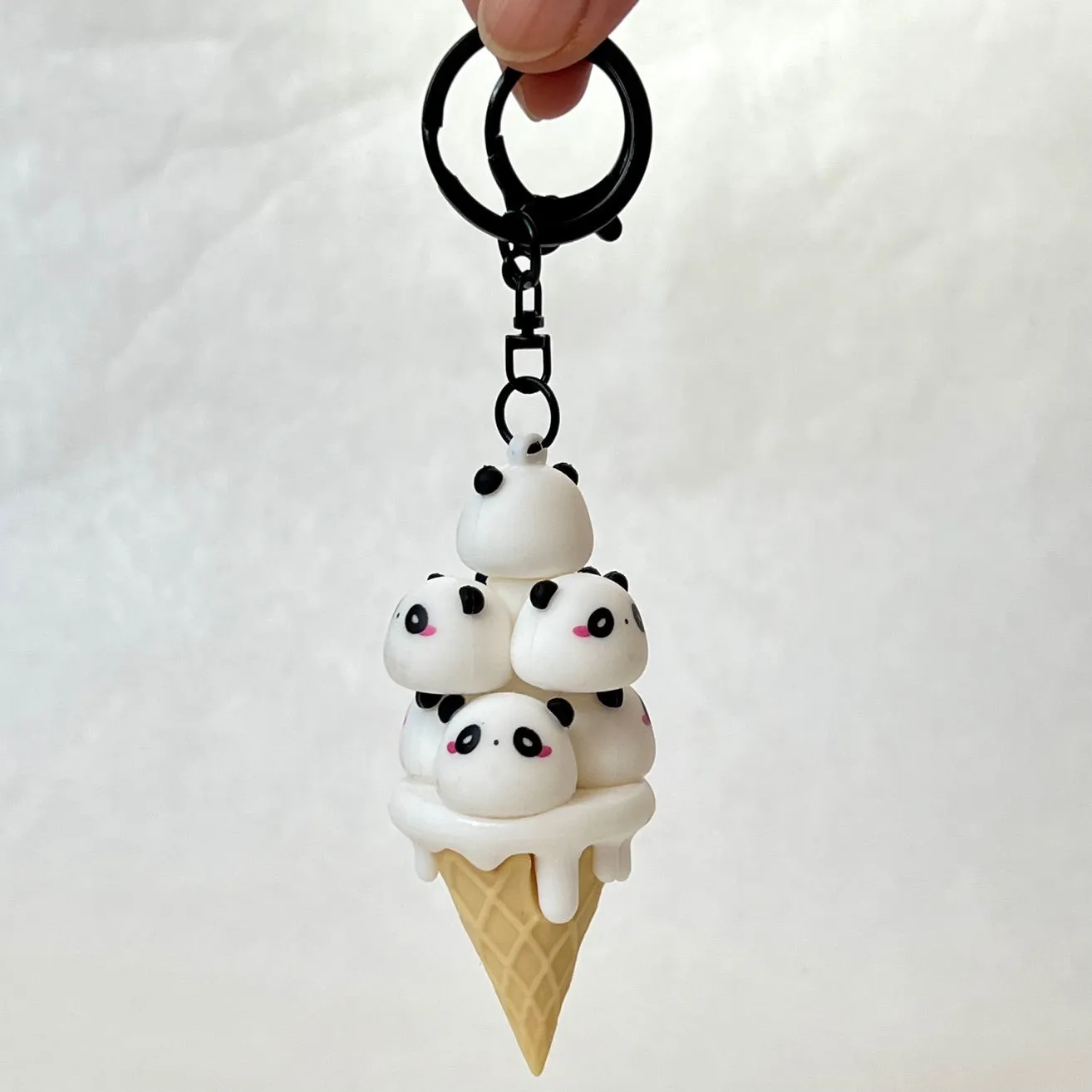 12163 PANDA CONE FAMILY KEY CHARM-12