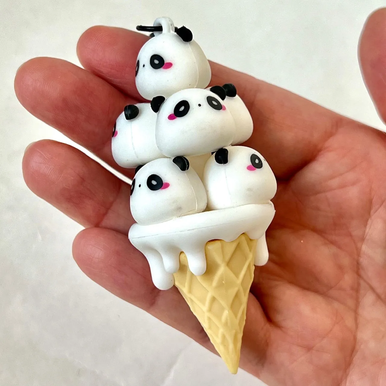 12163 PANDA CONE FAMILY KEY CHARM-12