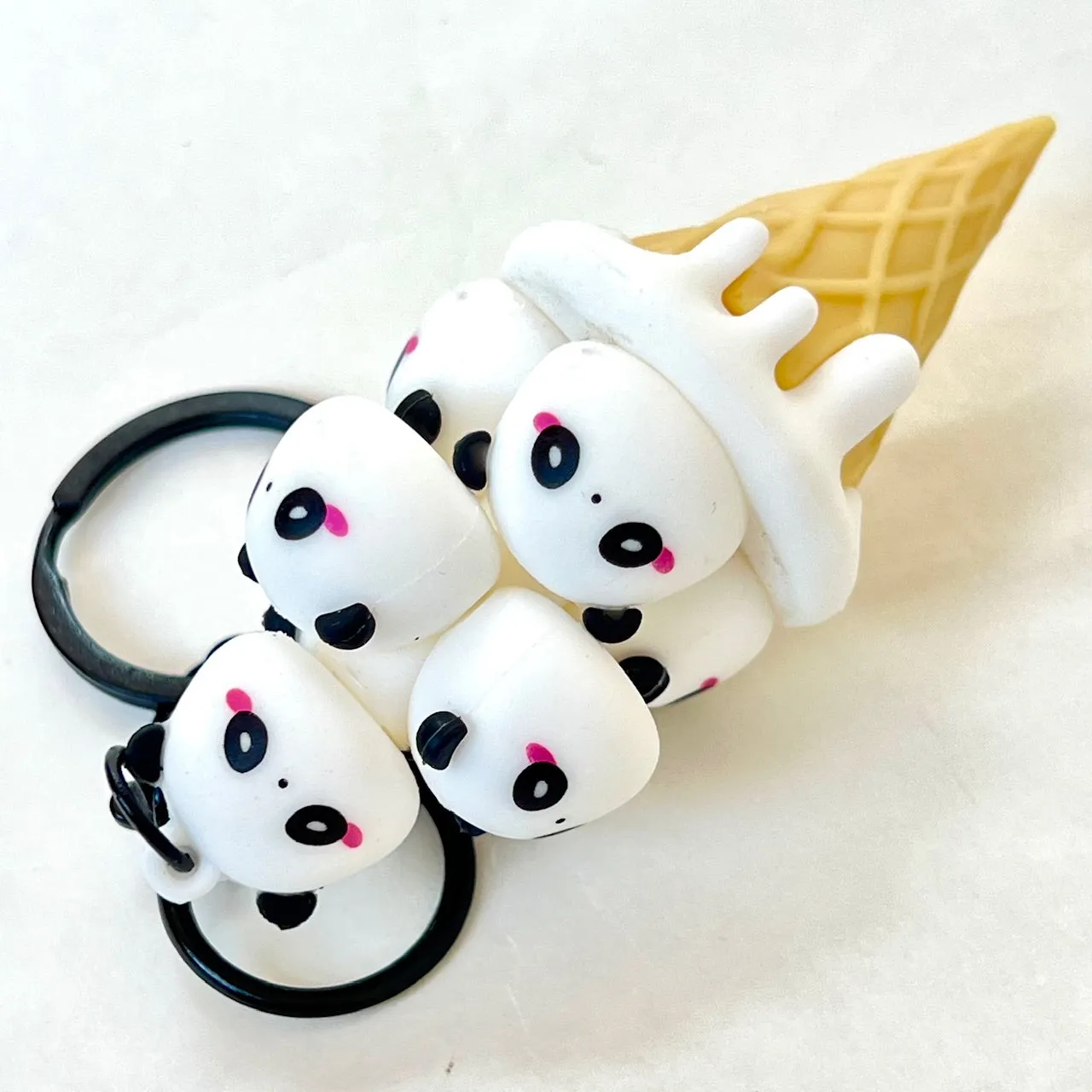 12163 PANDA CONE FAMILY KEY CHARM-12