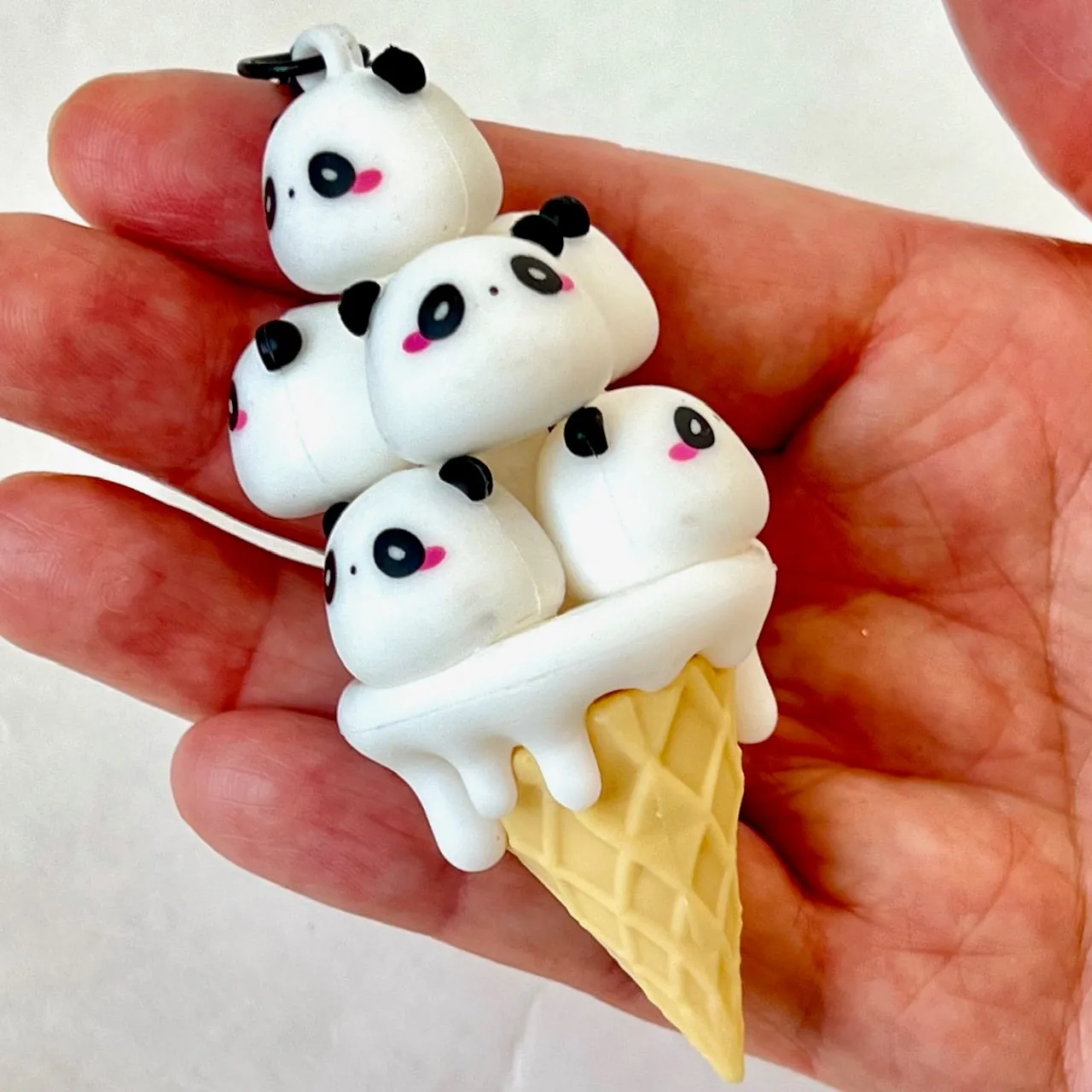 12163 PANDA CONE FAMILY KEY CHARM-12