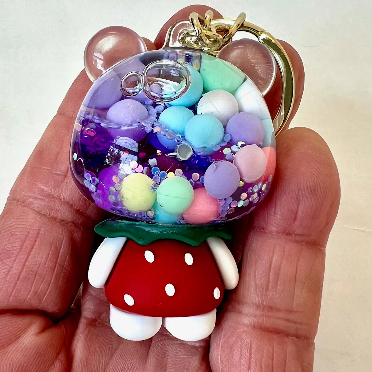 12166 PANDA BODY BUBBLE FLOATY KEY CHARM-12