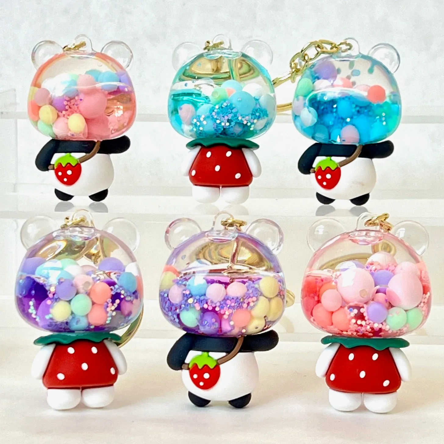 12166 PANDA BODY BUBBLE FLOATY KEY CHARM-12