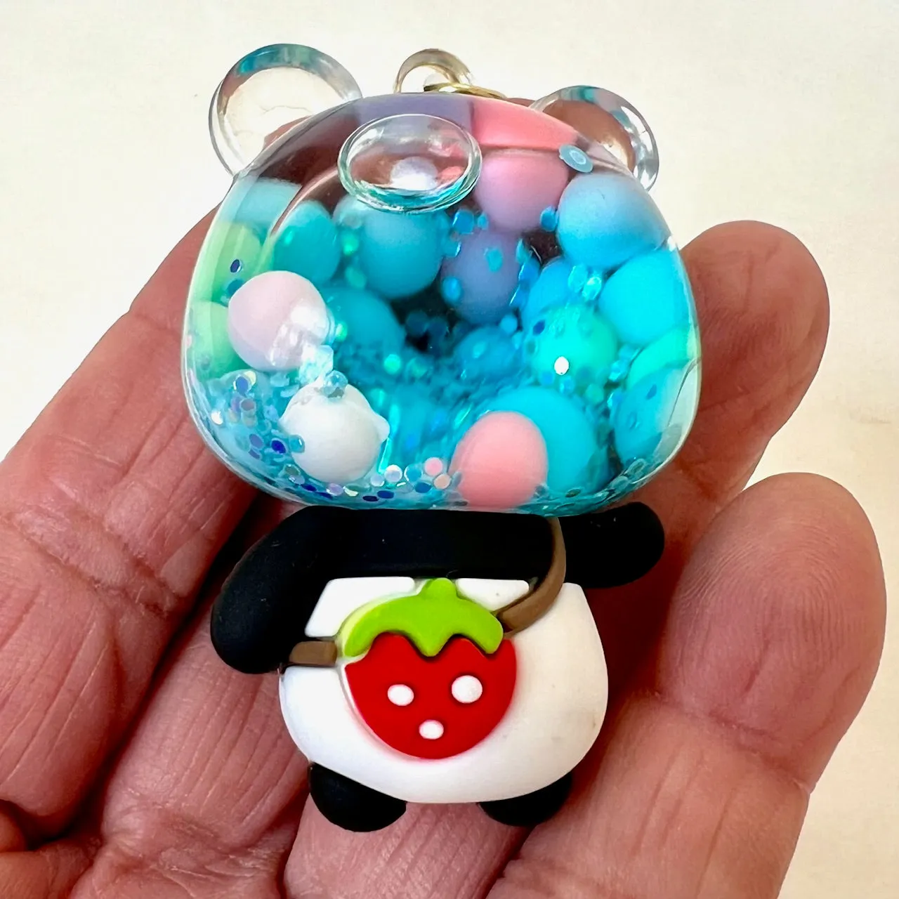 12166 PANDA BODY BUBBLE FLOATY KEY CHARM-12