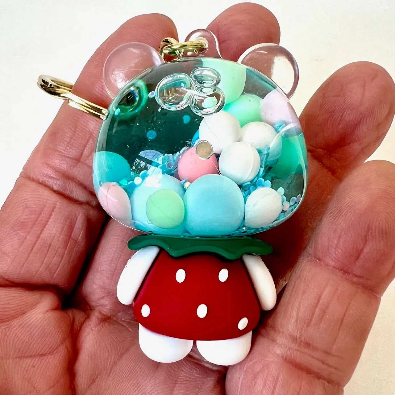 12166 PANDA BODY BUBBLE FLOATY KEY CHARM-12