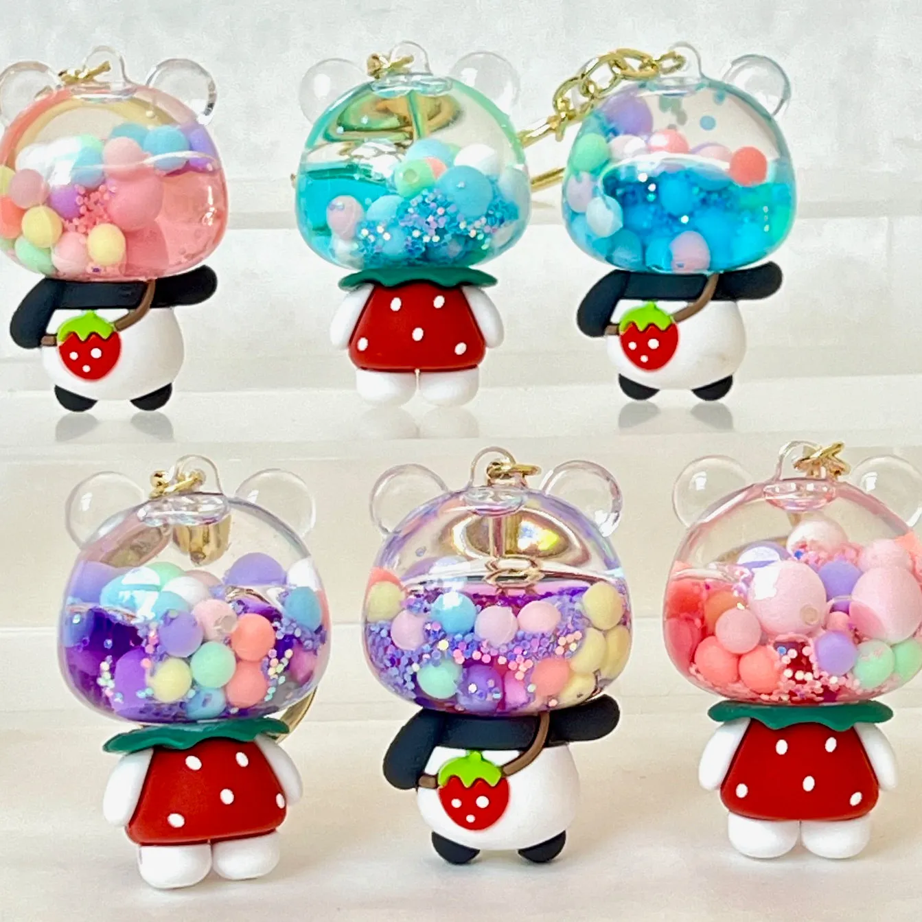 12166 PANDA BODY BUBBLE FLOATY KEY CHARM-12