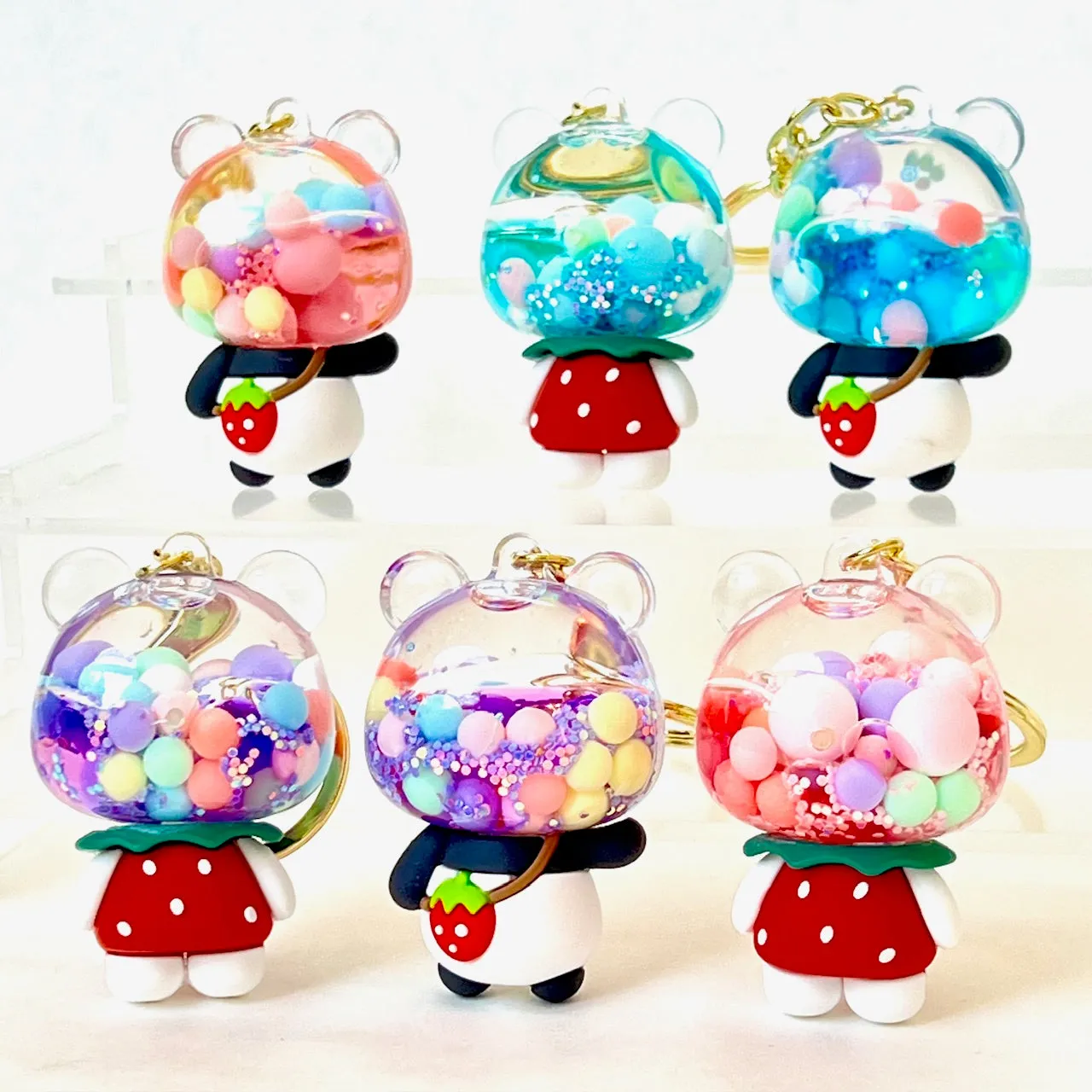 12166 PANDA BODY BUBBLE FLOATY KEY CHARM-12