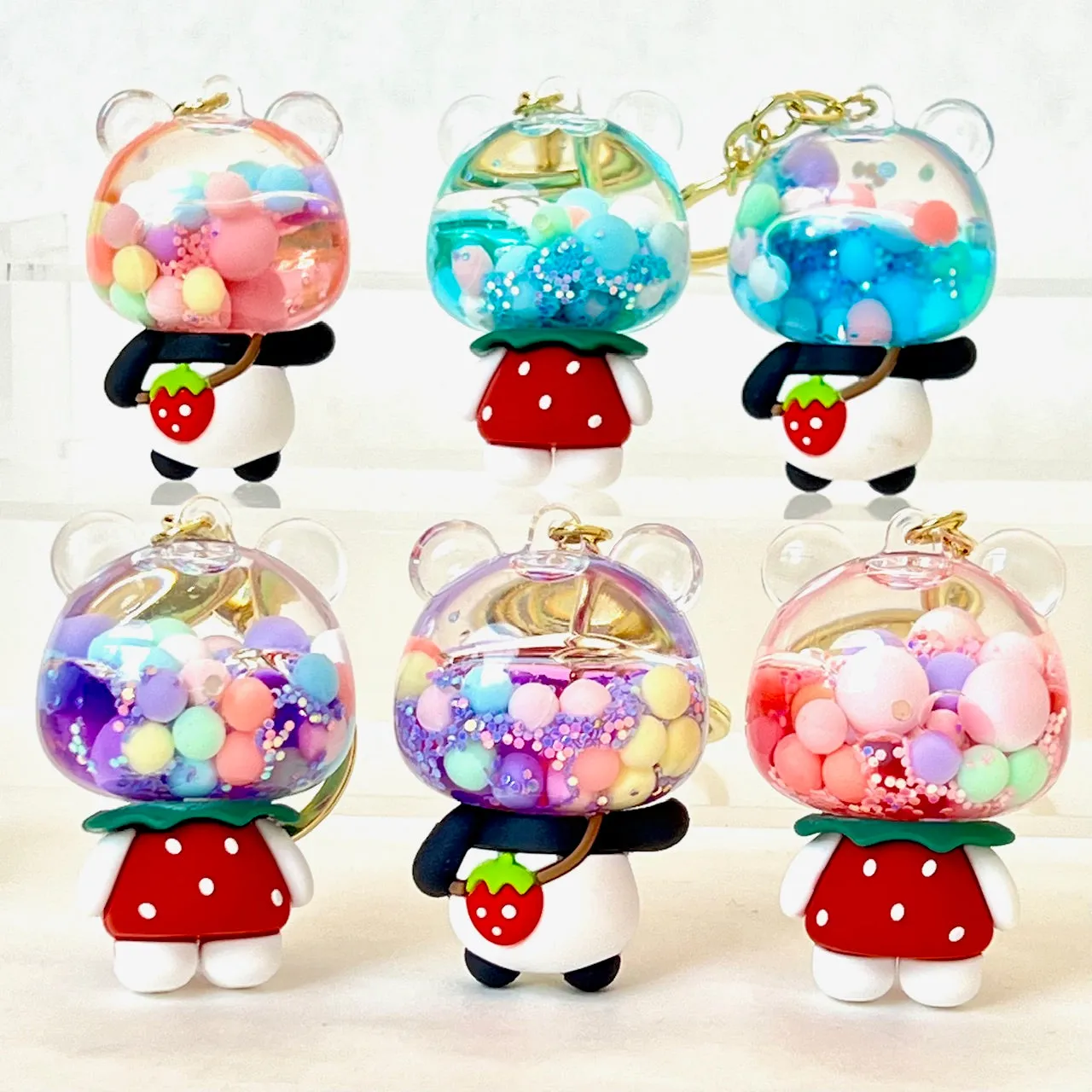 12166 PANDA BODY BUBBLE FLOATY KEY CHARM-12