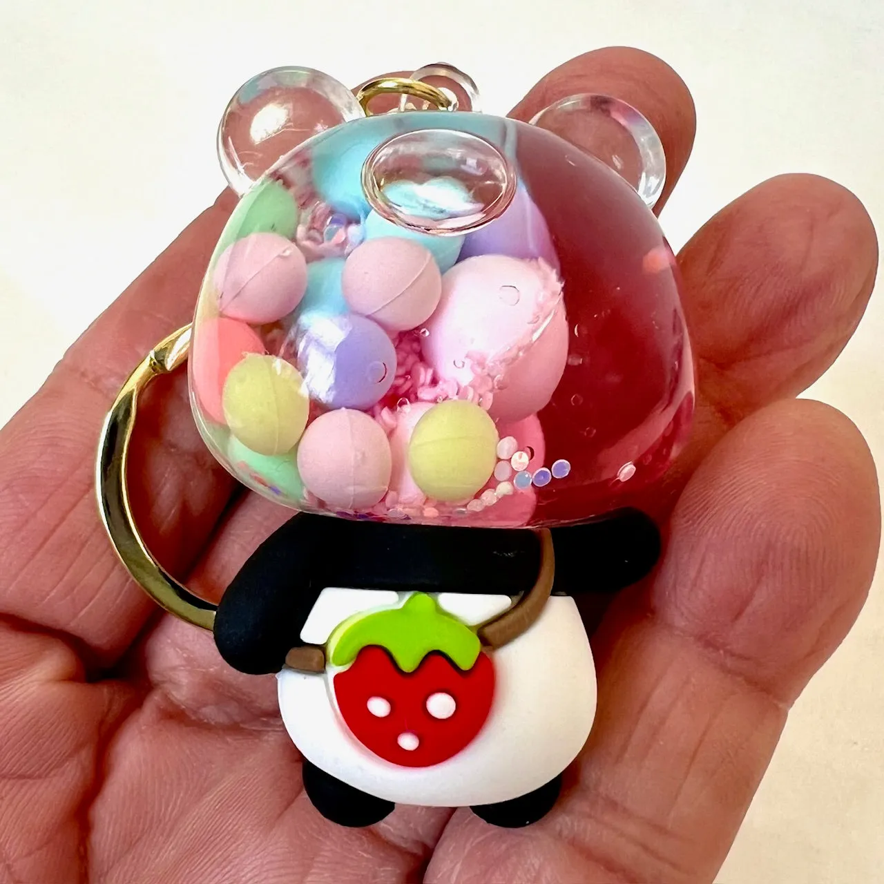 12166 PANDA BODY BUBBLE FLOATY KEY CHARM-12