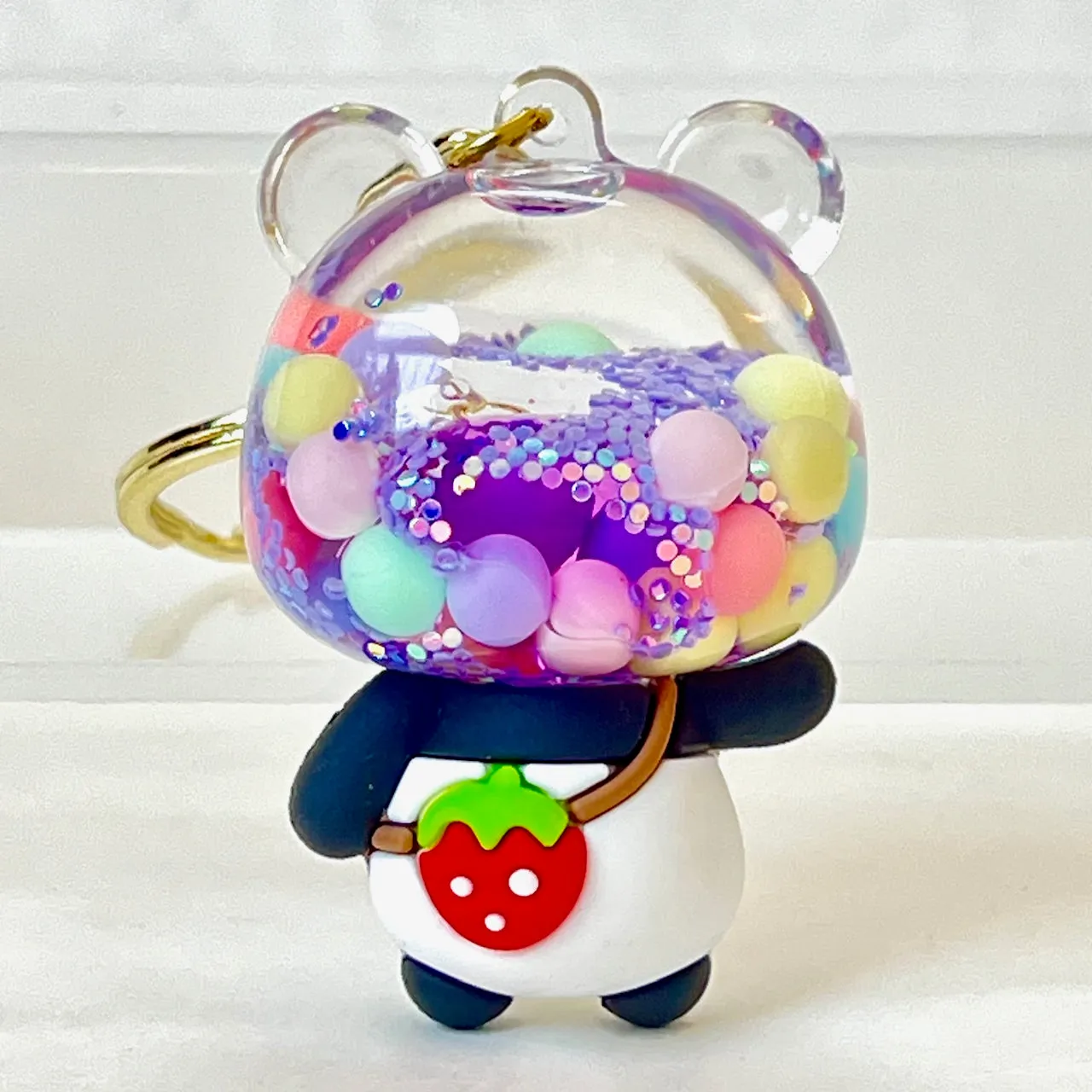 12166 PANDA BODY BUBBLE FLOATY KEY CHARM-12