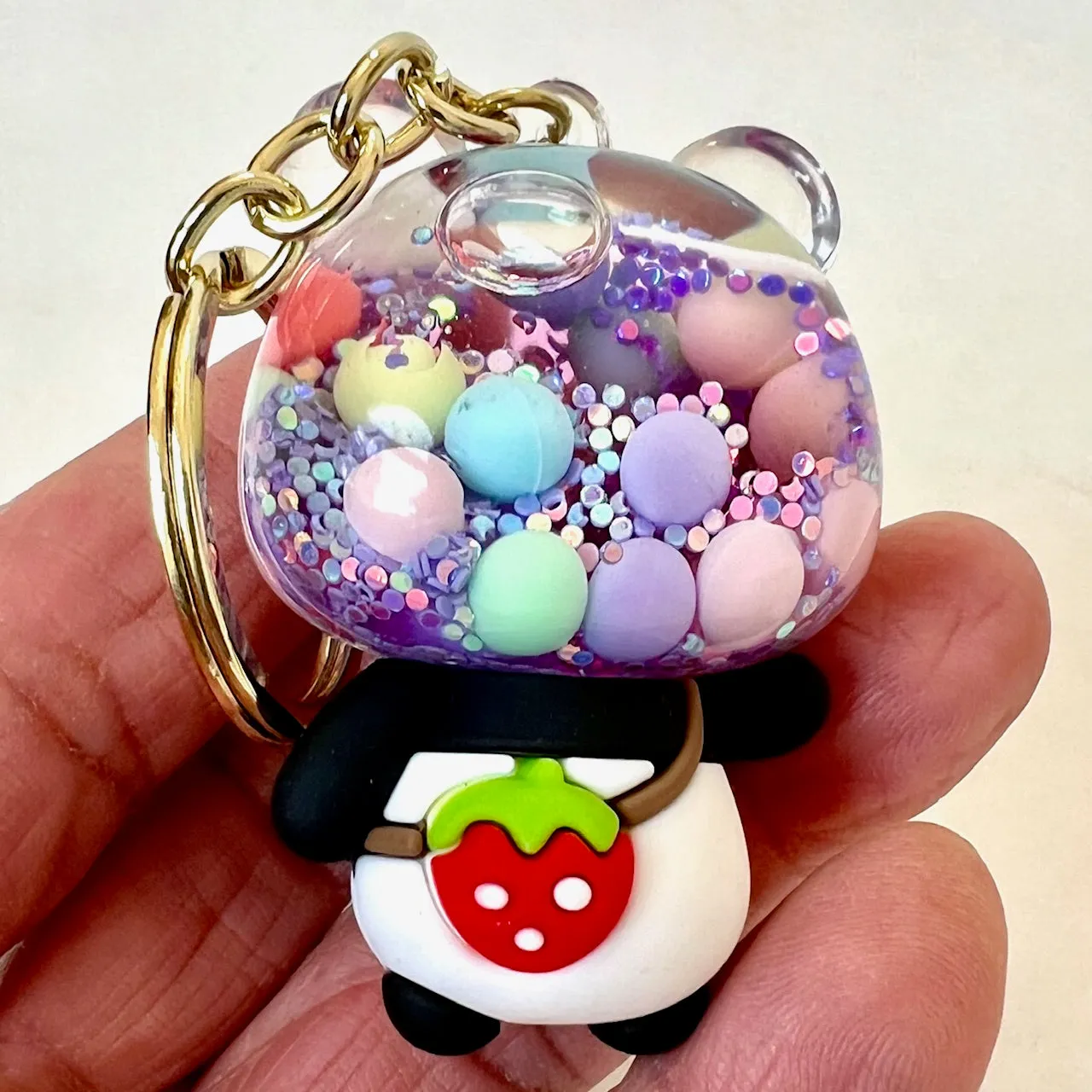 12166 PANDA BODY BUBBLE FLOATY KEY CHARM-12