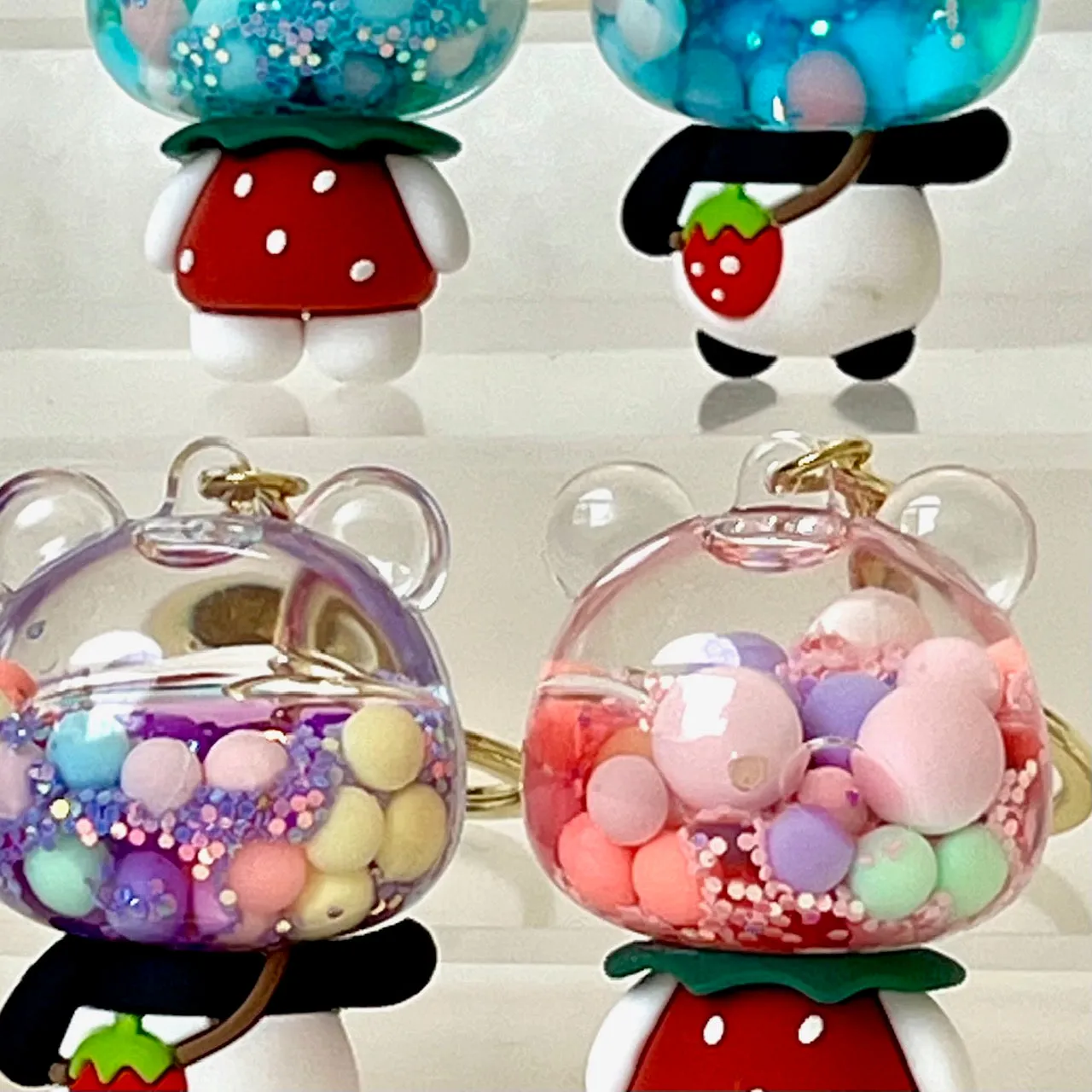 12166 PANDA BODY BUBBLE FLOATY KEY CHARM-12
