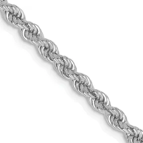14K White Gold 2.75mm Handmade Rope Chain
