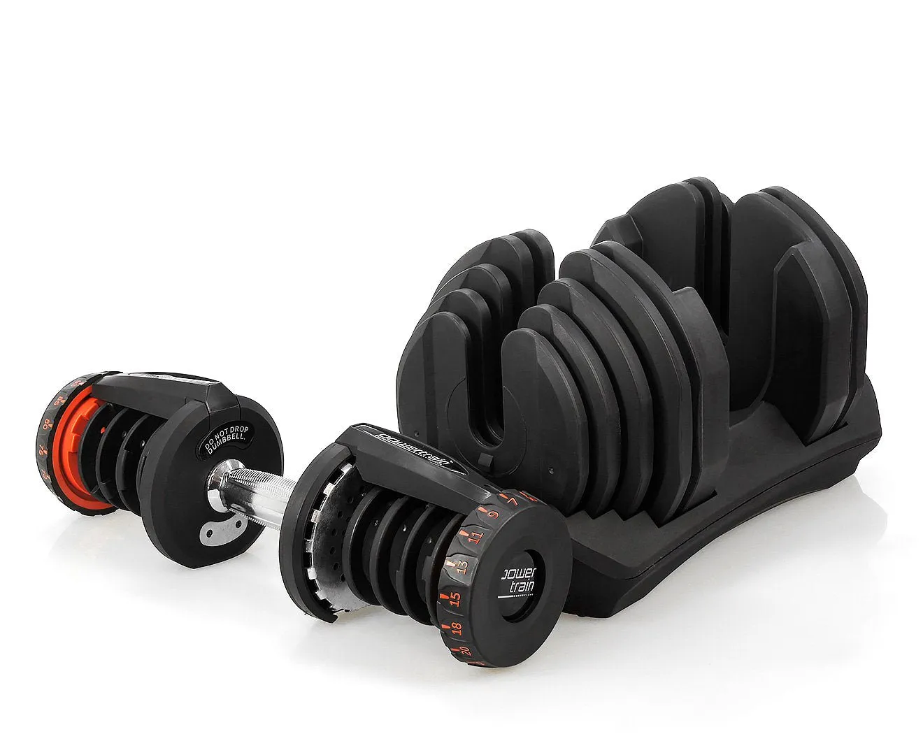 2 x 40kg Adjustable Dumbbells Home Gym Set | Powertrain