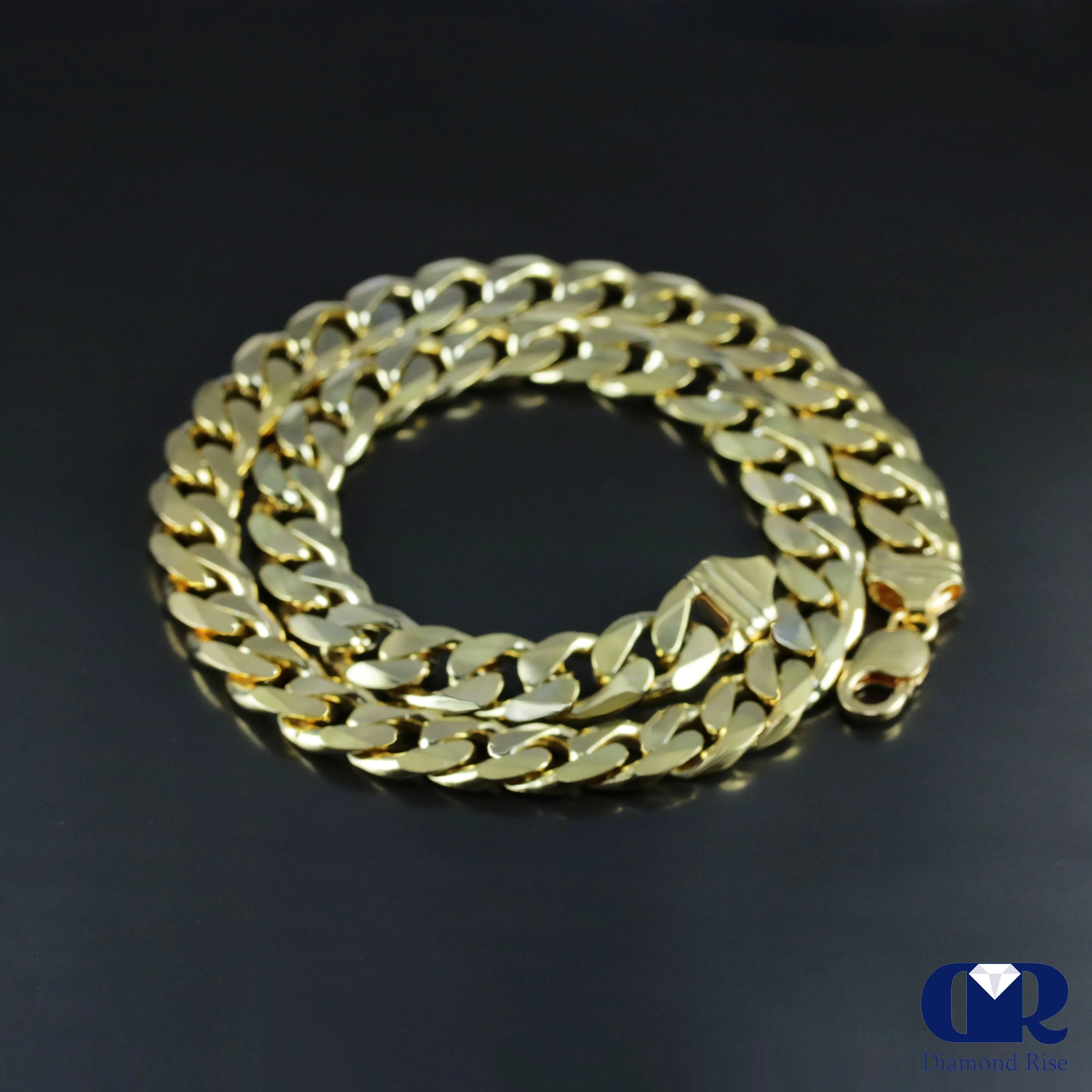 20" Men's Cuban Chain Necklace In 10K Solid Yellow Gold 13mm