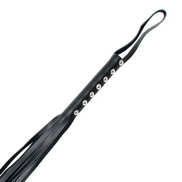 25.5 Inch Black Leather Whip with 8 Strings