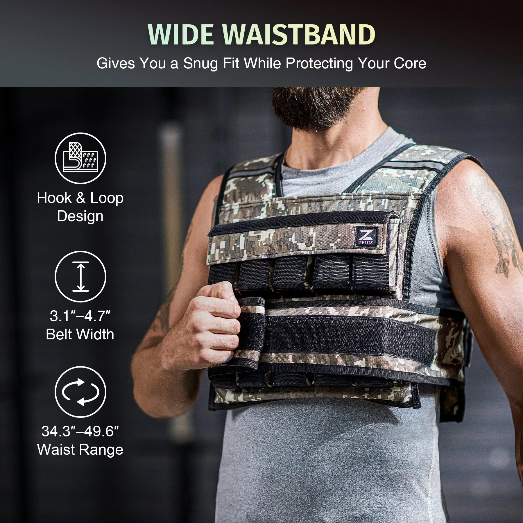 45lb Weighted Vest with Iron Weights for Exercise, Adjustable Weight Vest for Men