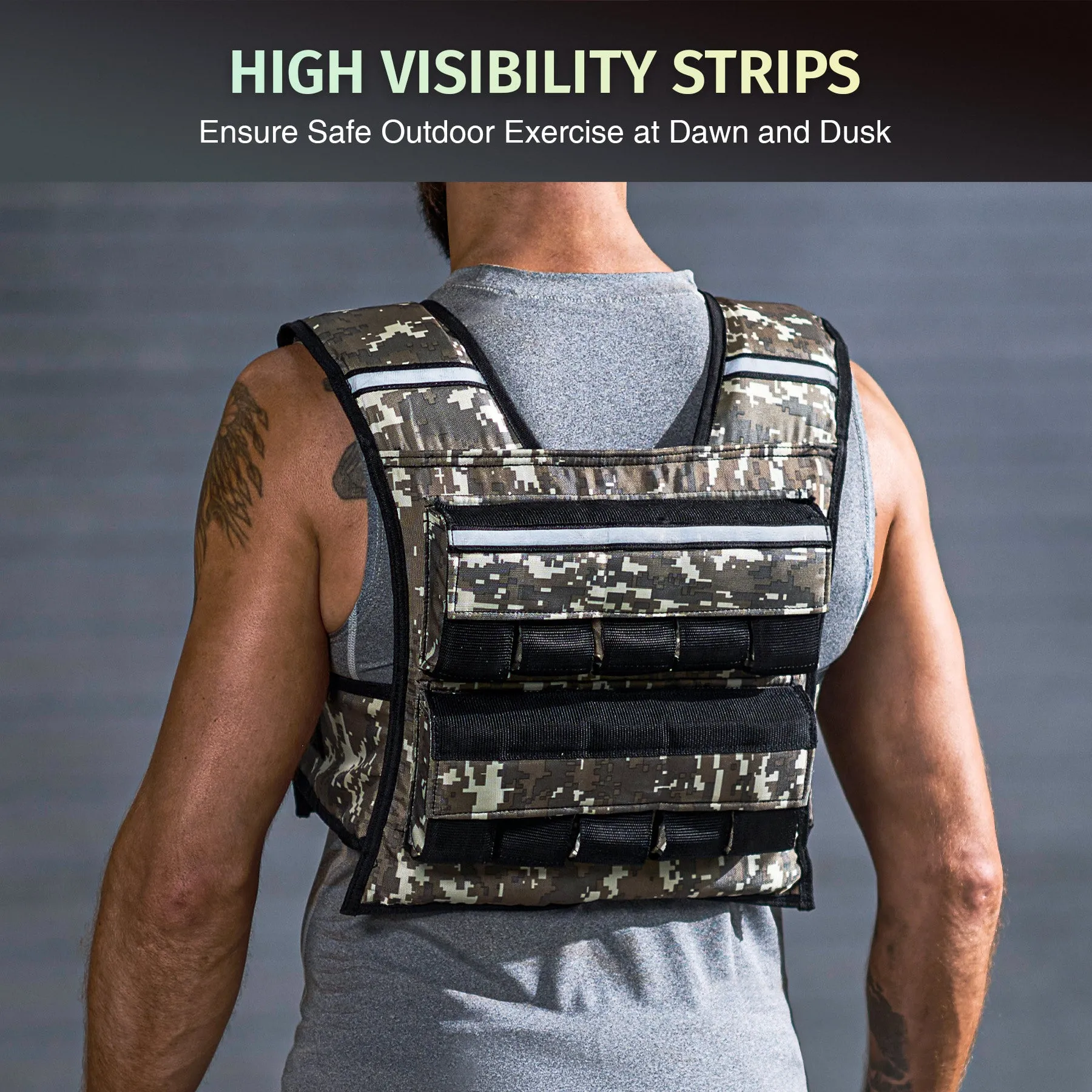 45lb Weighted Vest with Iron Weights for Exercise, Adjustable Weight Vest for Men