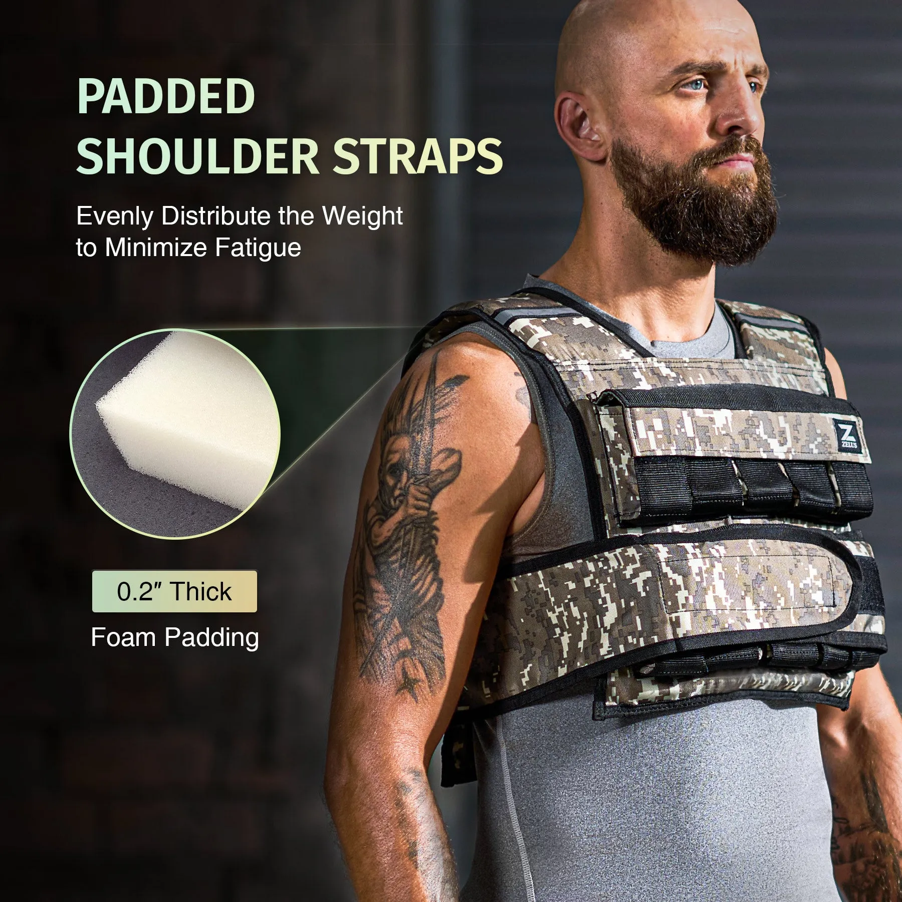 45lb Weighted Vest with Iron Weights for Exercise, Adjustable Weight Vest for Men