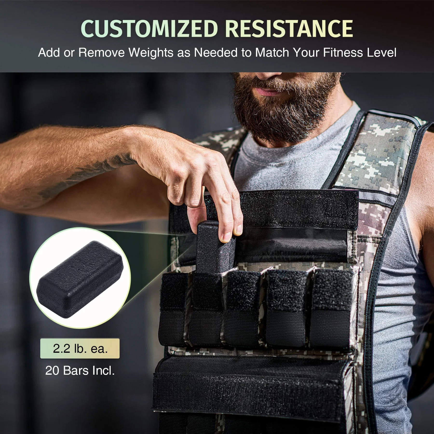 45lb Weighted Vest with Iron Weights for Exercise, Adjustable Weight Vest for Men