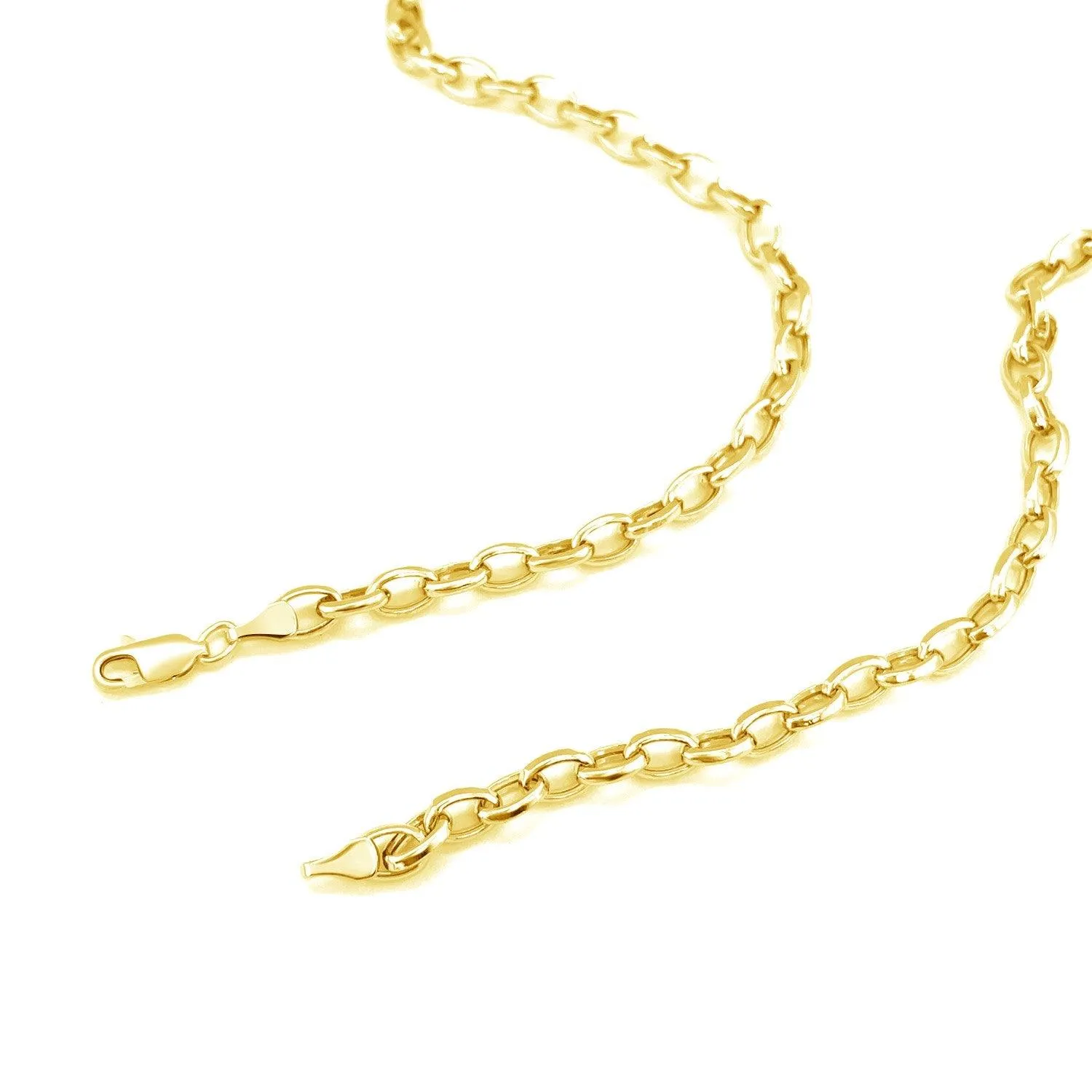 4.6mm 14k Yellow Gold Oval Rolo Chain