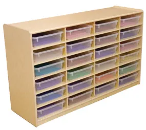 4" Letter Tray Storage, 24-Slot, w/Translucent Trays