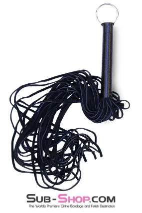 7796DL      Suede Tail 24” Flogger Whip with Satin Wrapped Handle and Hanging Ring