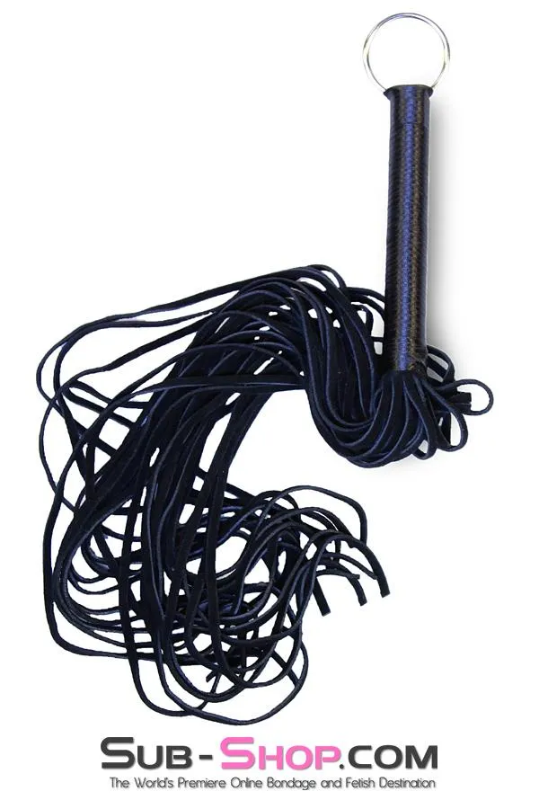 7796DL      Suede Tail 24” Flogger Whip with Satin Wrapped Handle and Hanging Ring
