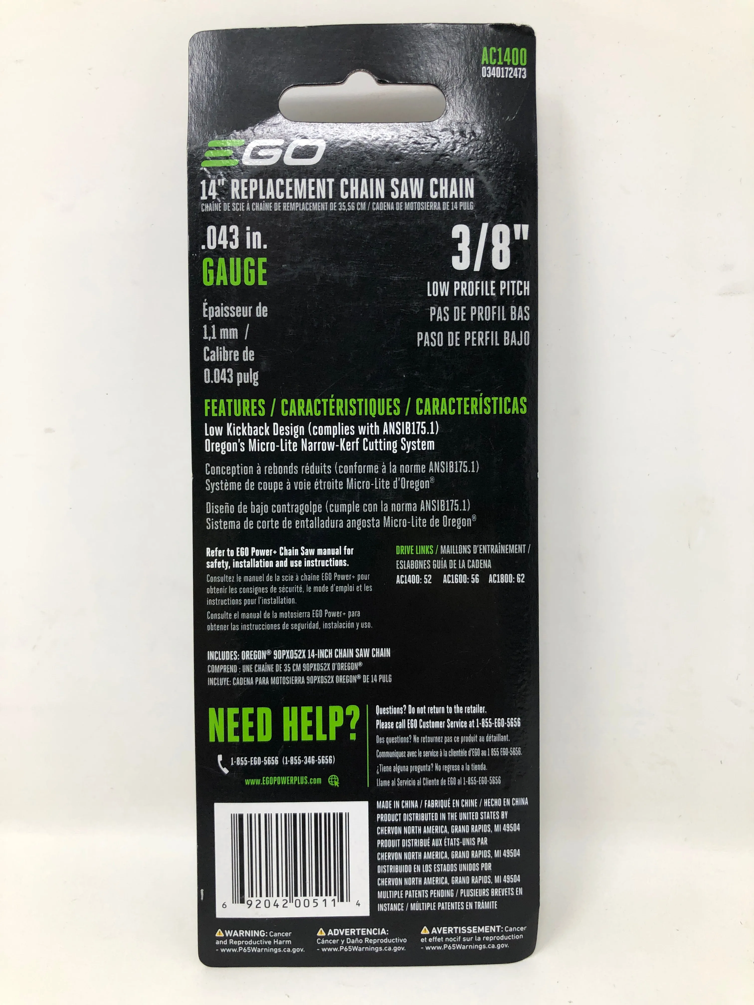 AC1400 EGO 14" Chain Saw Chain