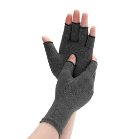 Arthritis Compression Gloves Relieve Pain from Rheumatoid, RSI, Carpal Tunnel,Tendonitis, Fit for Women & Men - Open Finger Black Medium (1 Pair)