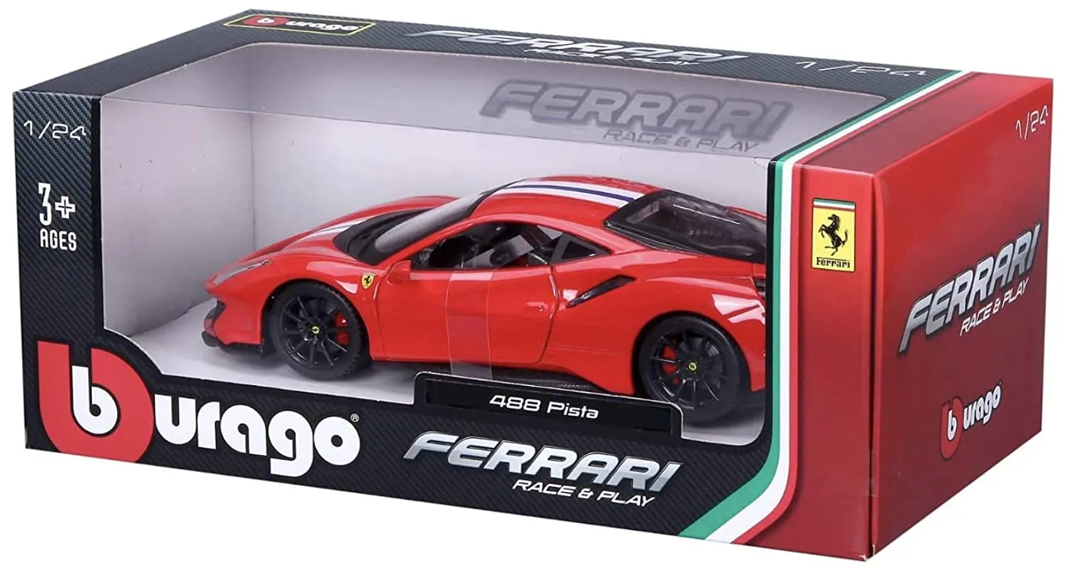 Bburago Ferrari 488 Pista Coupe Diecast 1:24 Car - Red