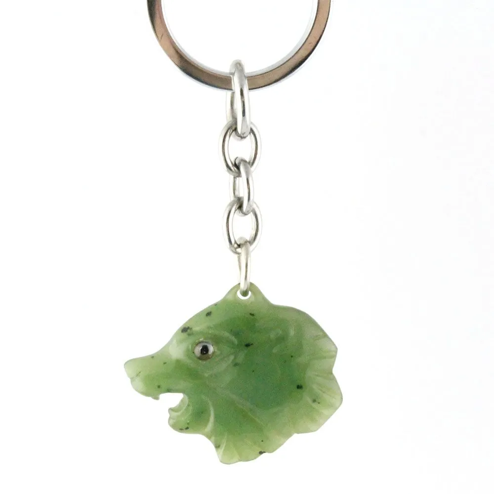 Bear Head Keychain Jade
