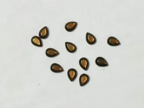 Brown Golden Drop Glass Stones -14x10 mm