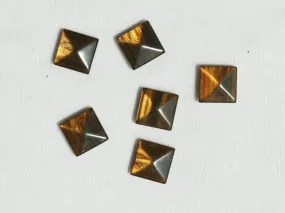 Brown Golden Square Glass Stones -12x12 mm