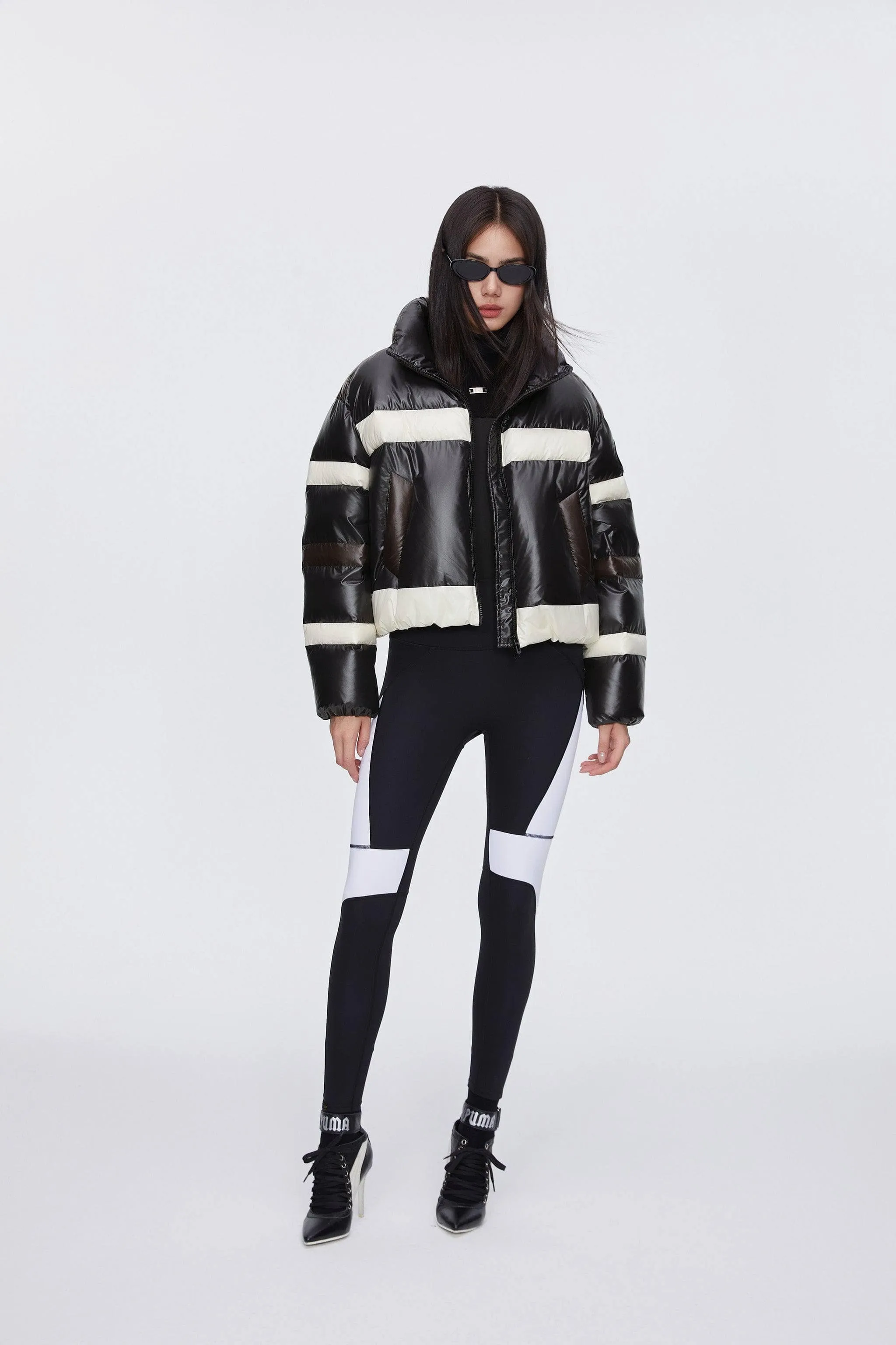 BSD X MSGM cropped funnel neck puffer