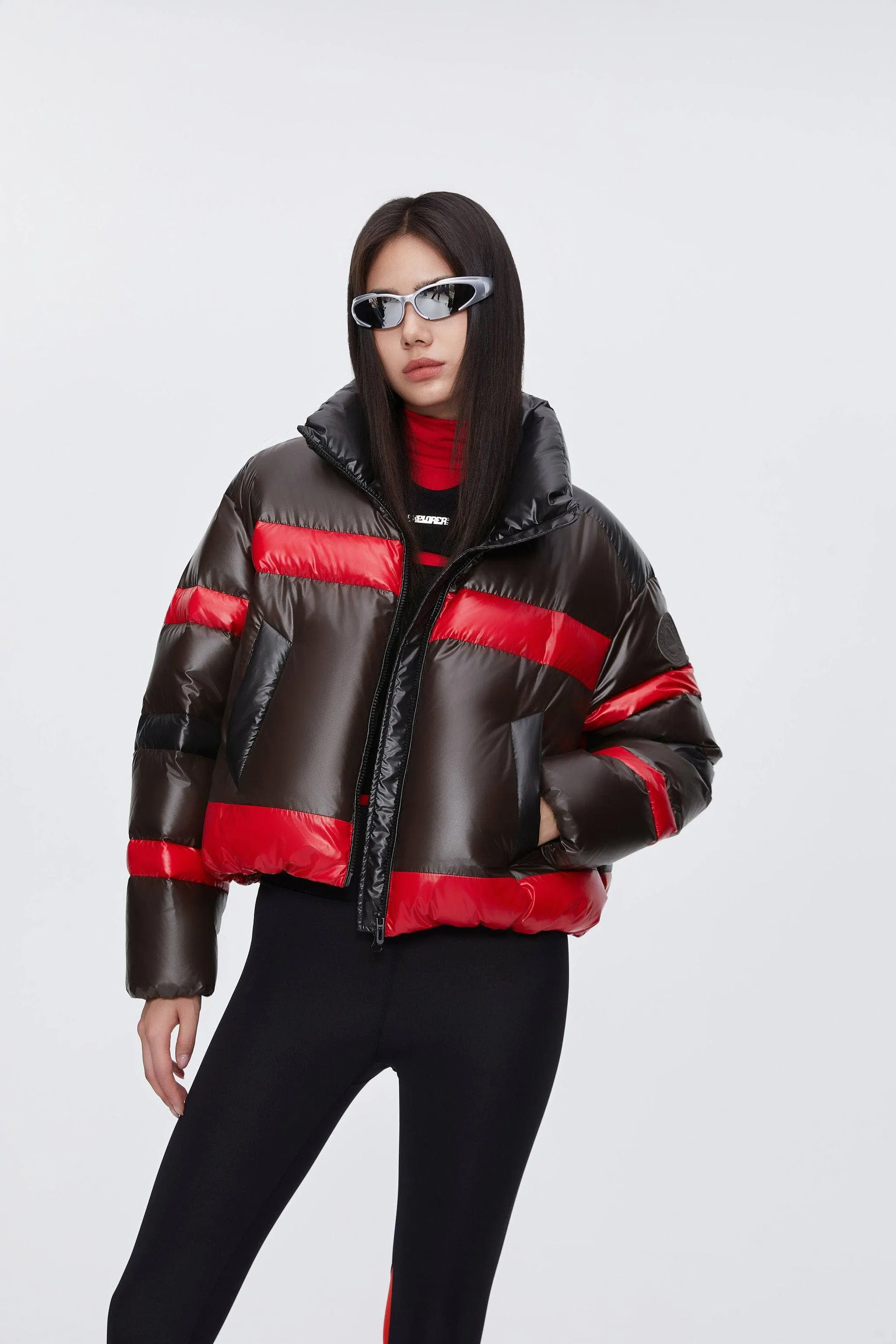 BSD X MSGM cropped funnel neck puffer