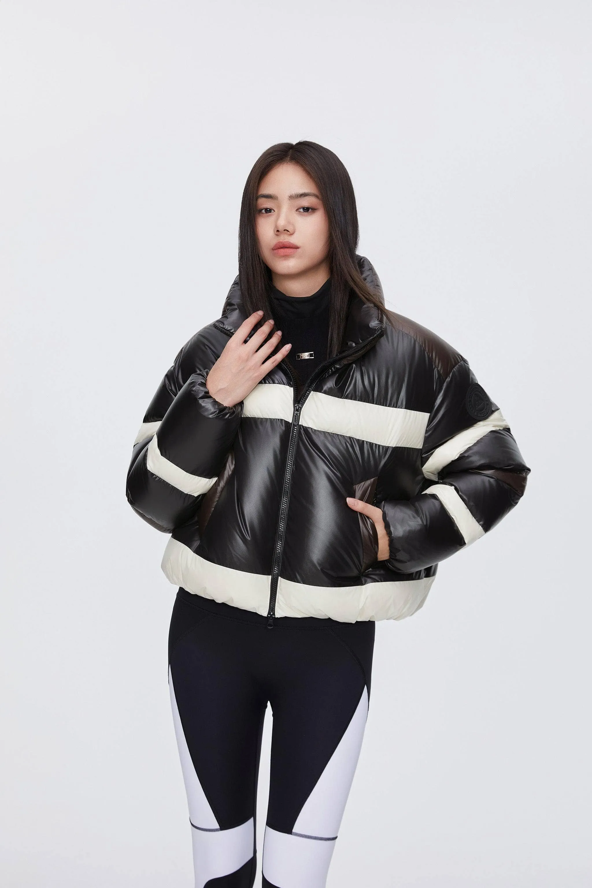 BSD X MSGM cropped funnel neck puffer
