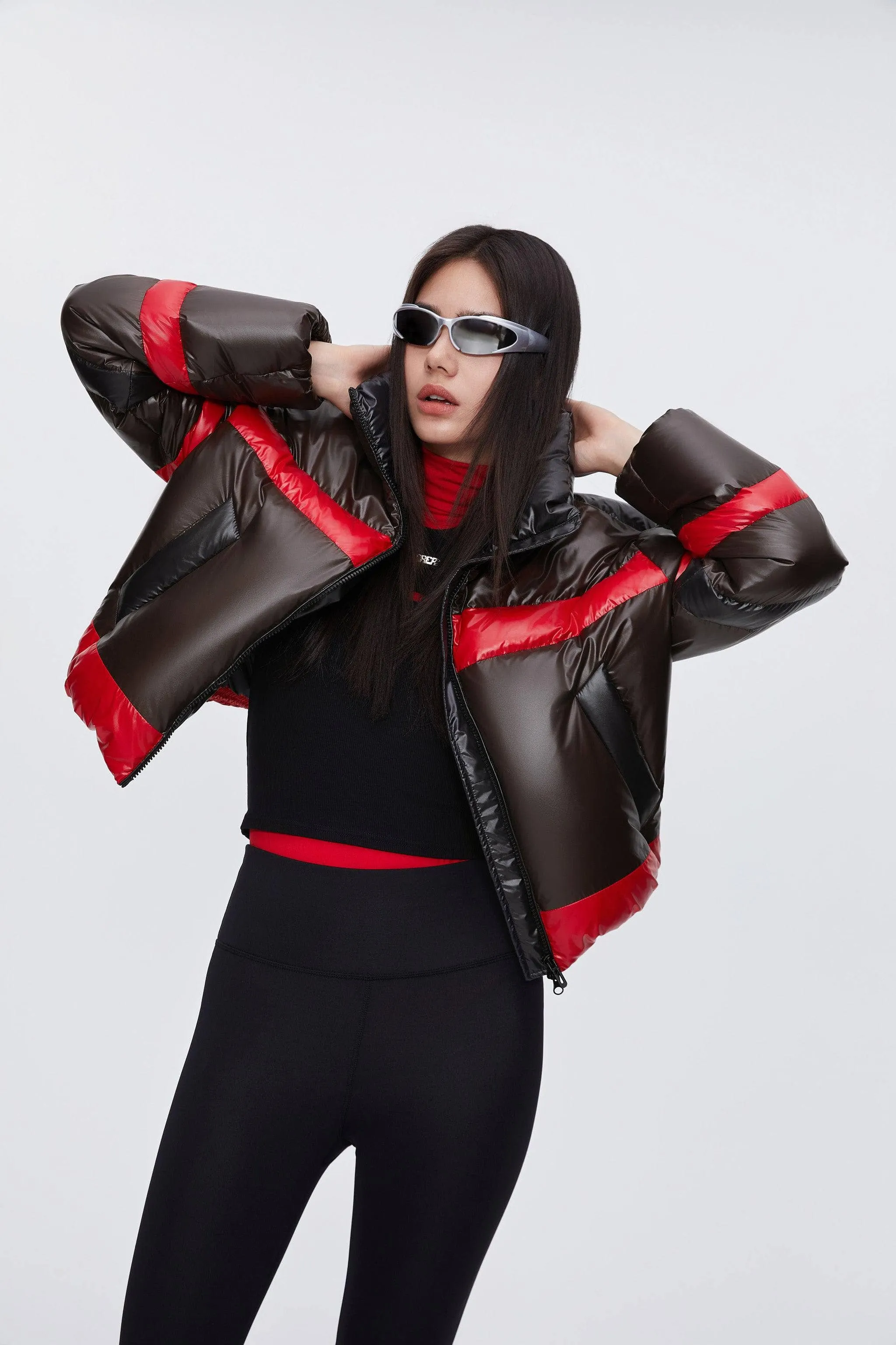 BSD X MSGM cropped funnel neck puffer