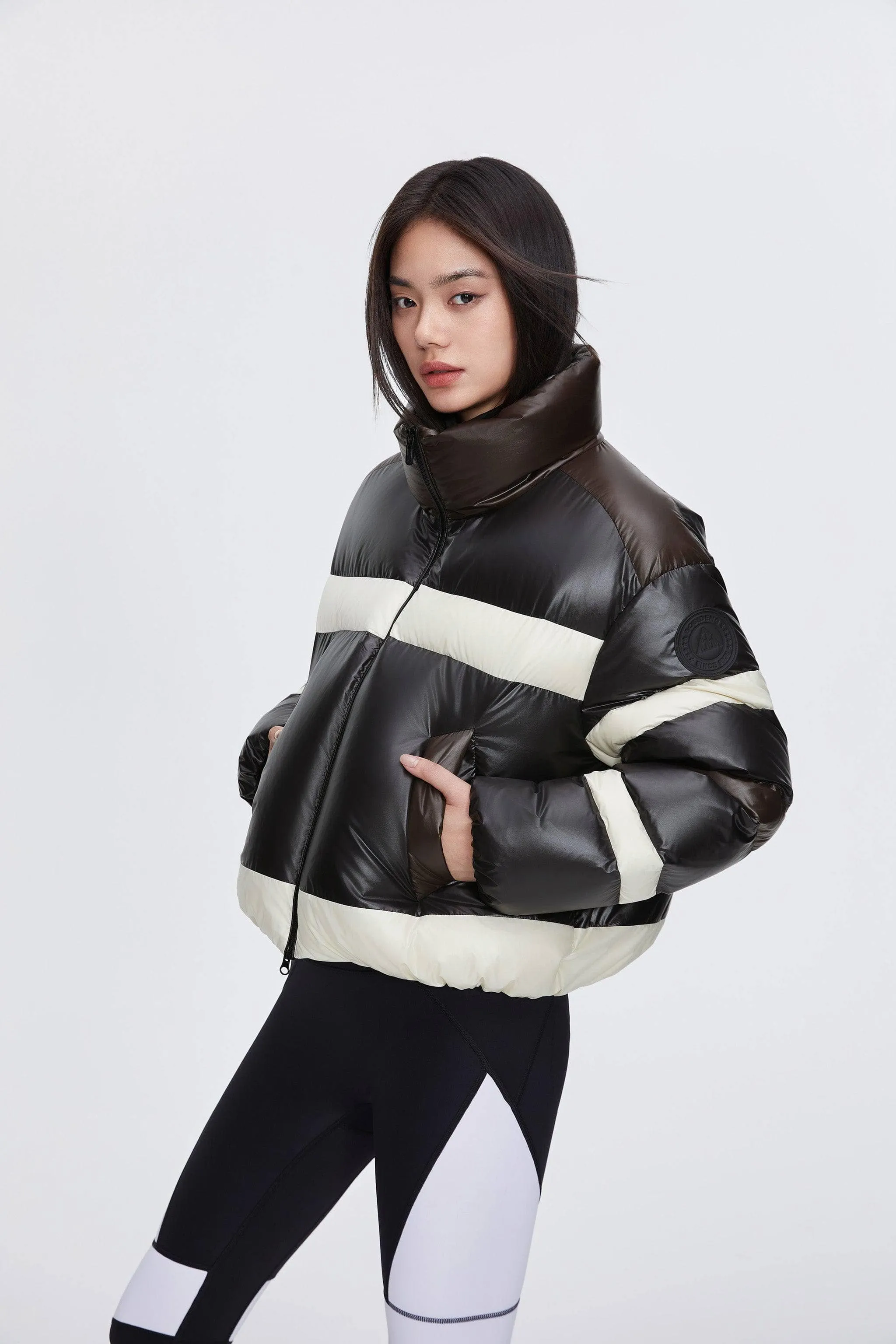 BSD X MSGM cropped funnel neck puffer