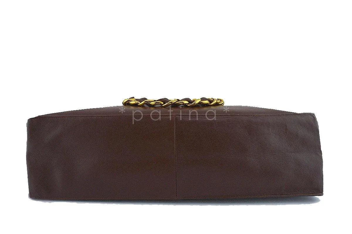 Chanel Chocolate Brown Vintage Grand Chunky Chain GST Shopper Tote Bag