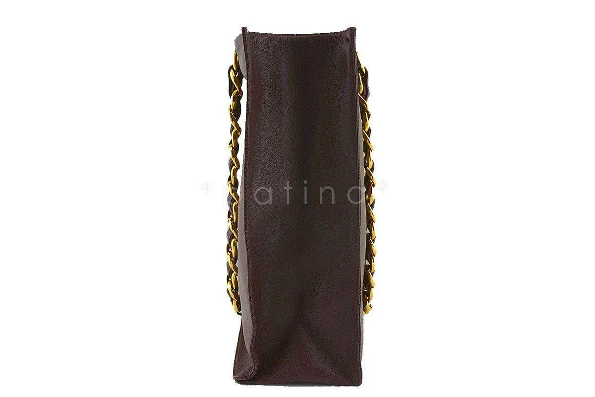 Chanel Chocolate Brown Vintage Grand Chunky Chain GST Shopper Tote Bag
